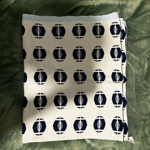 Circo Navy and White Football Pattern Blanket